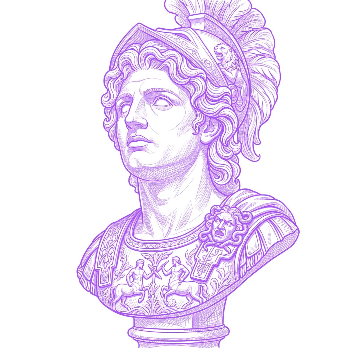 Alexander the Great Tattoo Stencil