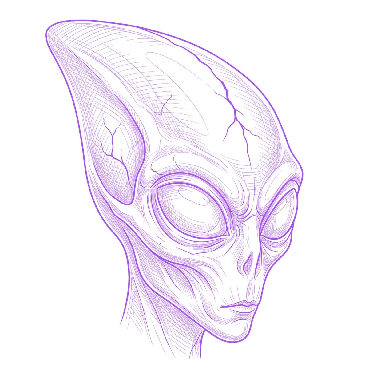 Alien Skull Tattoo Stencil