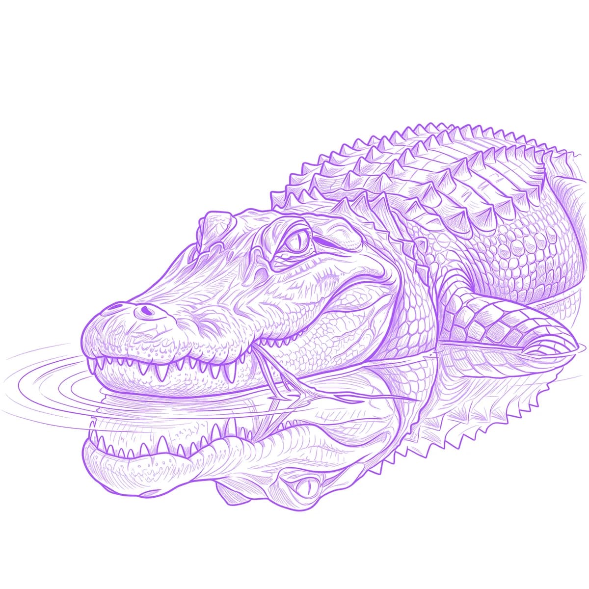 Alligator Tattoo Stencil