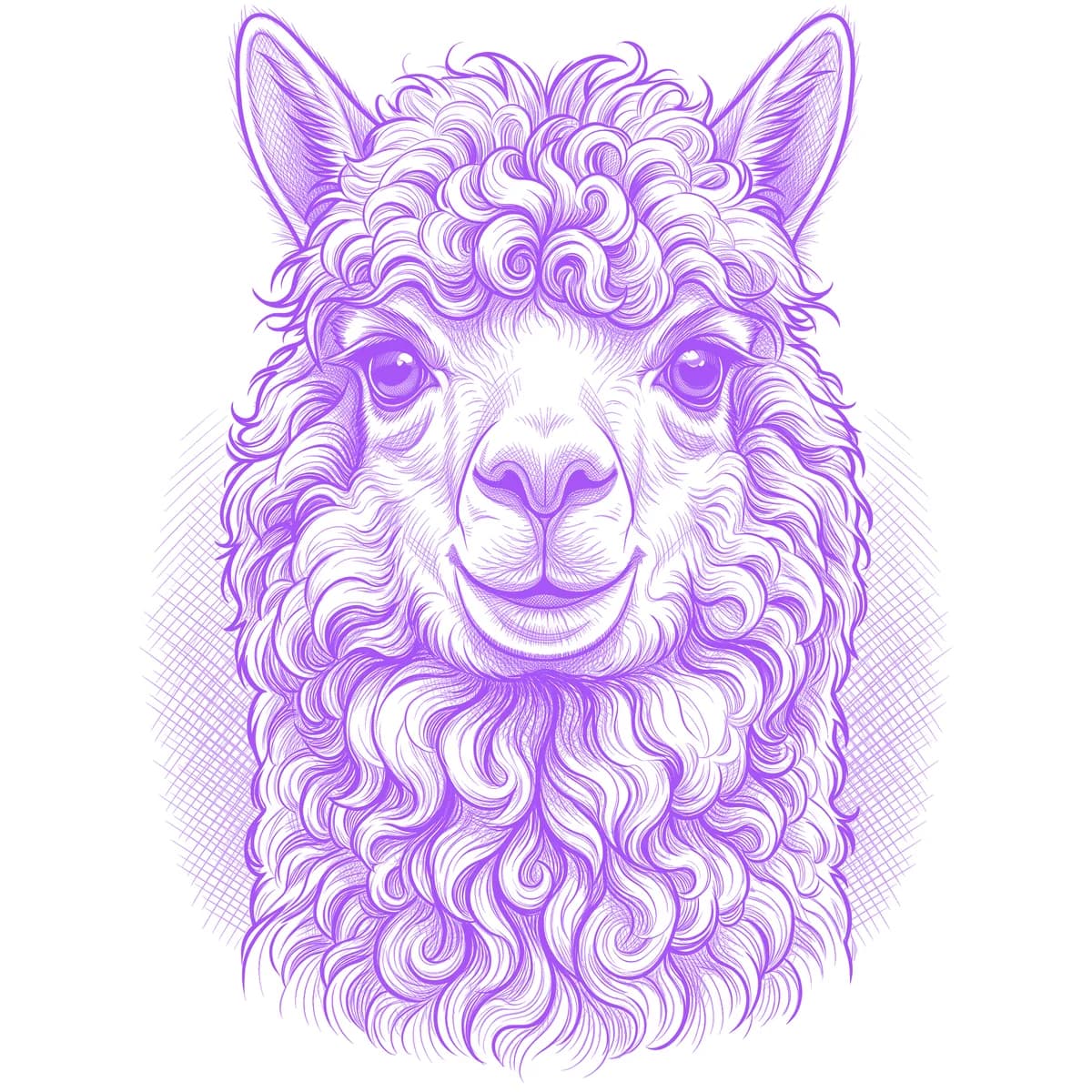 Alpaca Tattoo Stencil