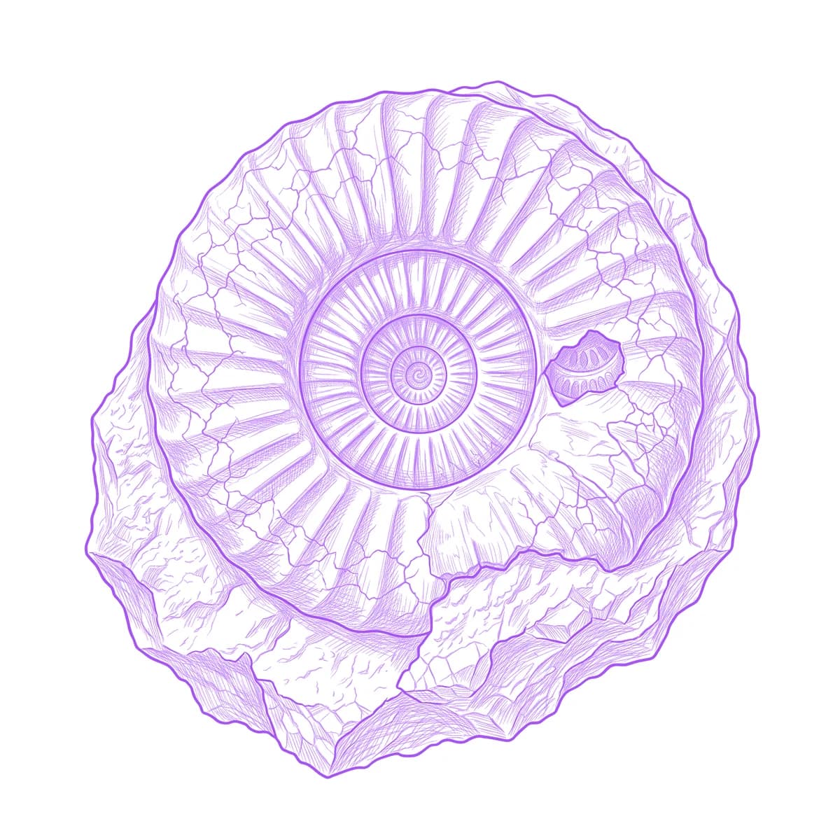 Ammonite Tattoo Stencil