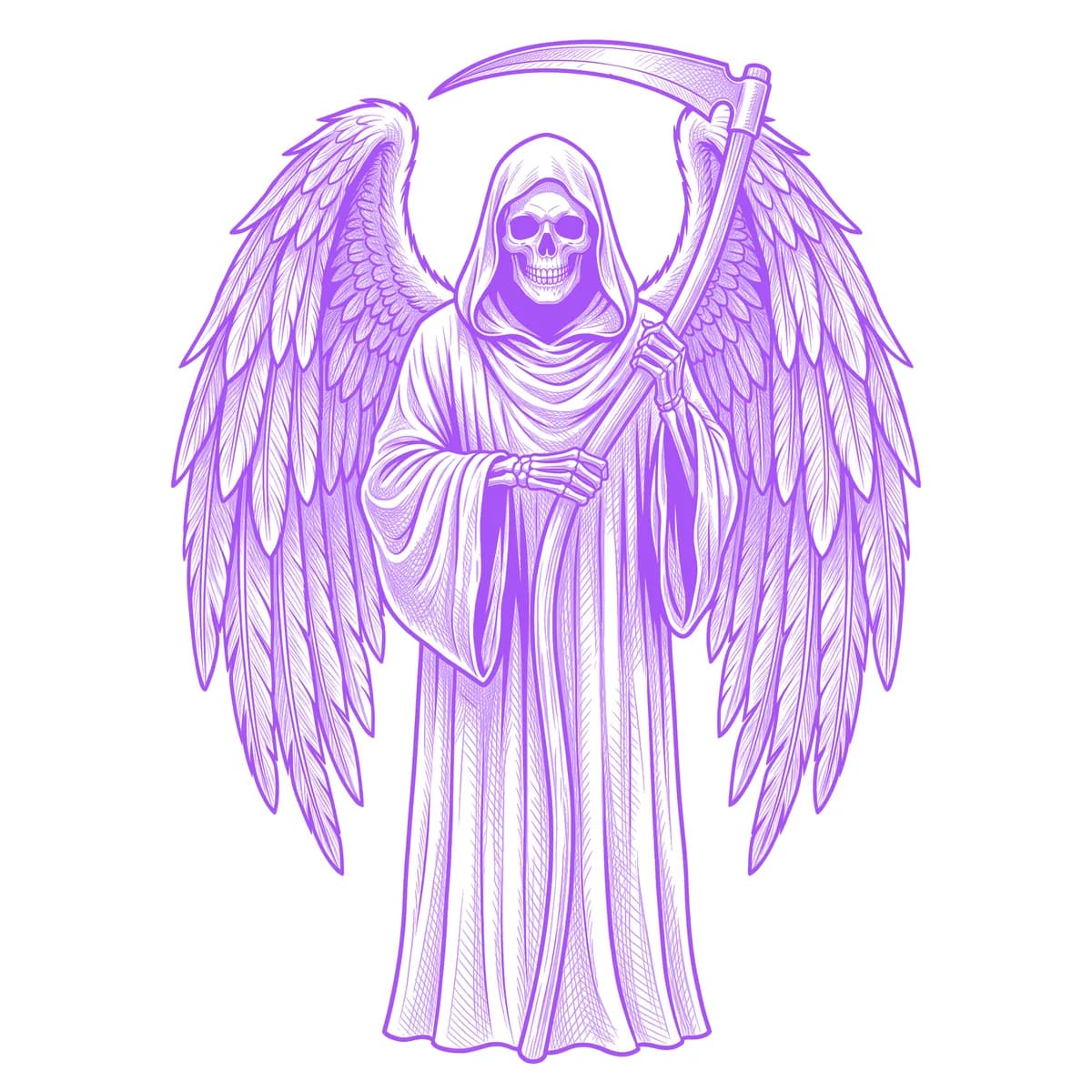 Angel of Death Tattoo Stencil