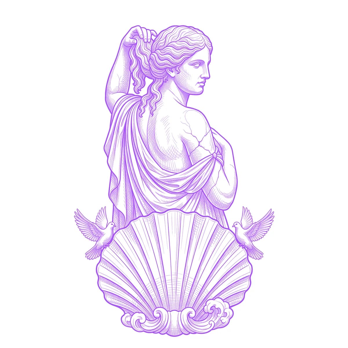 Aphrodite Tattoo Stencil