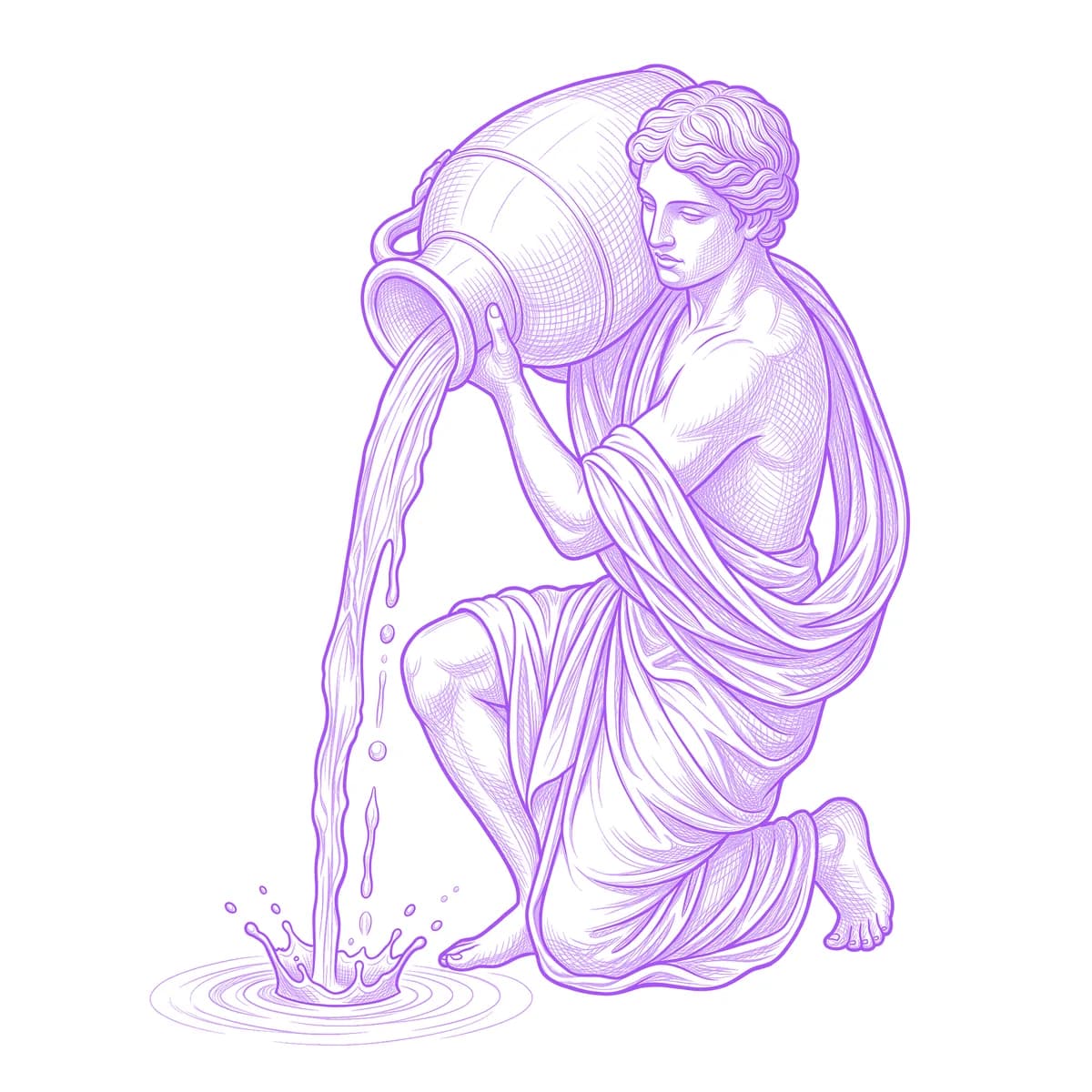 Aquarius Tattoo Stencil