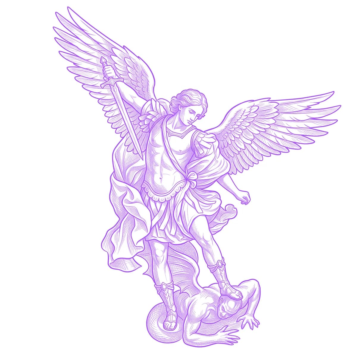 Archangel Michael Tattoo Stencil