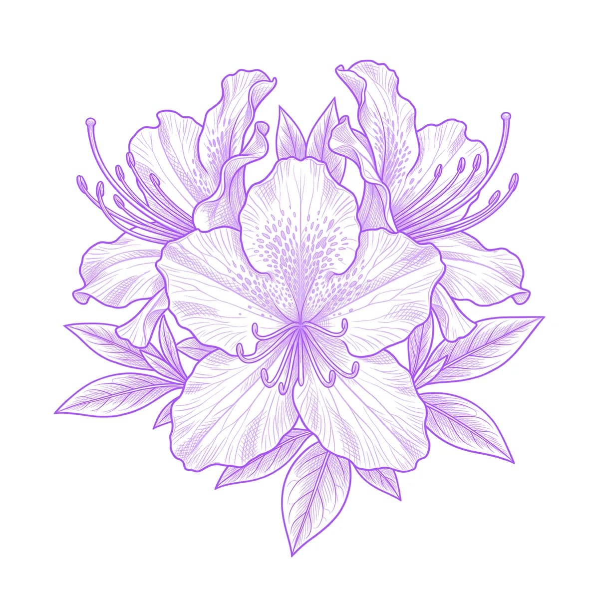 Azalea Tattoo Stencil