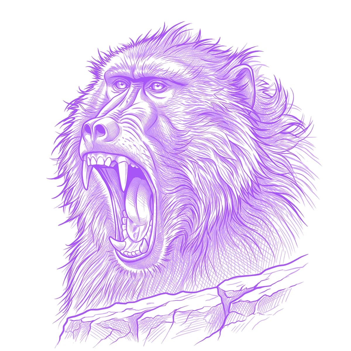 Baboon Tattoo Stencil