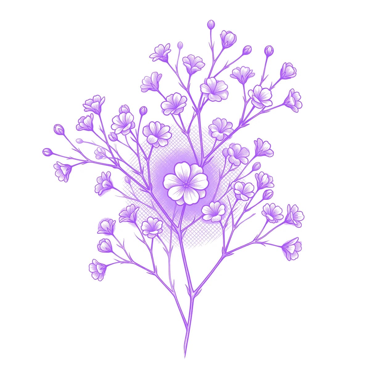 Baby's Breath Tattoo Stencil