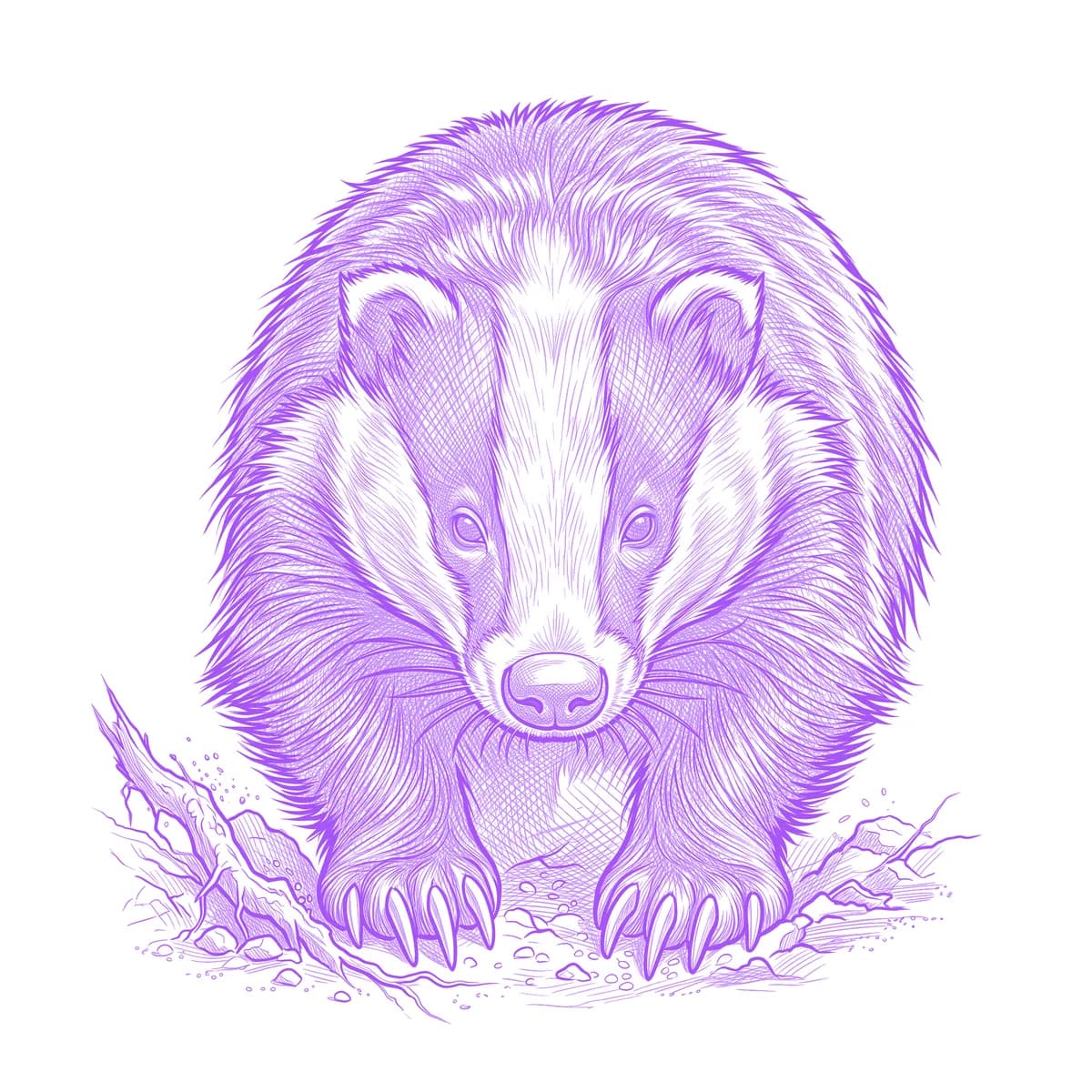 Badger Tattoo Stencil