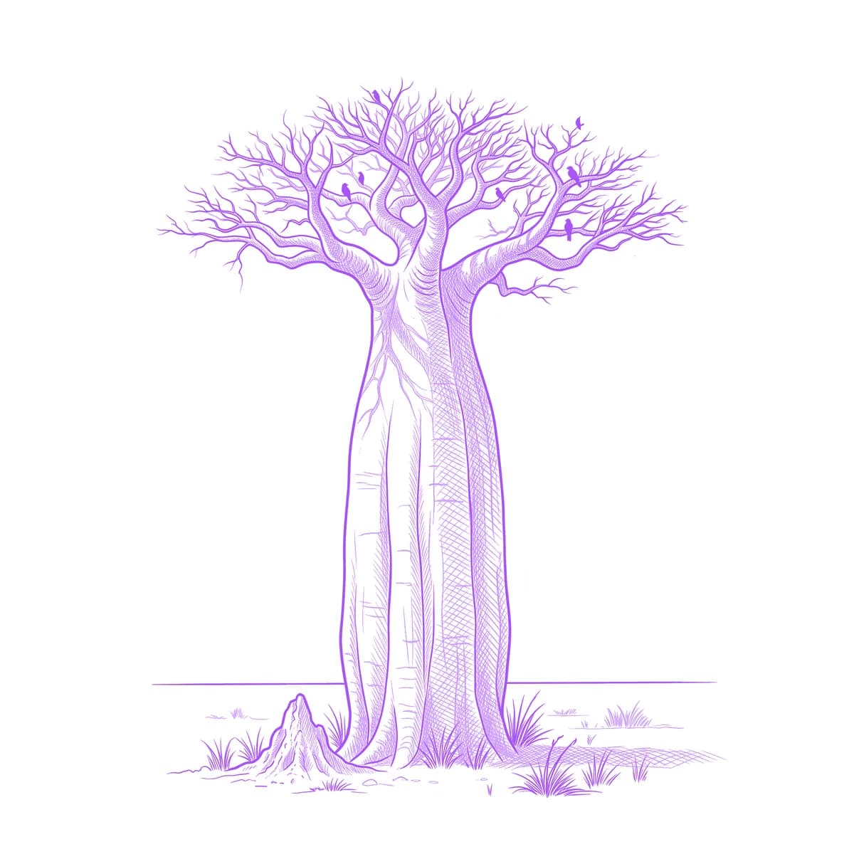 Baobab Tree Tattoo Stencil