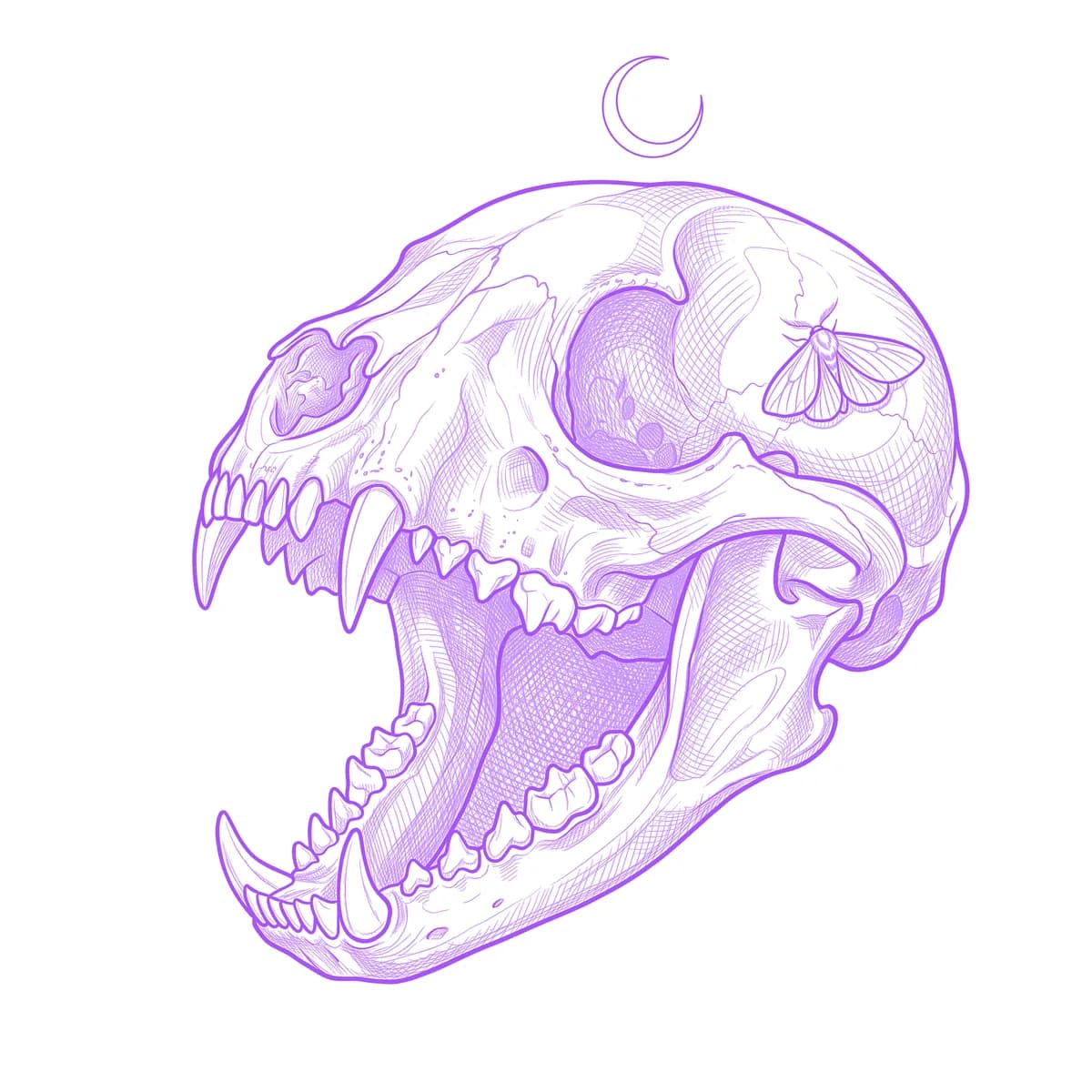 Bat Skull Tattoo Stencil