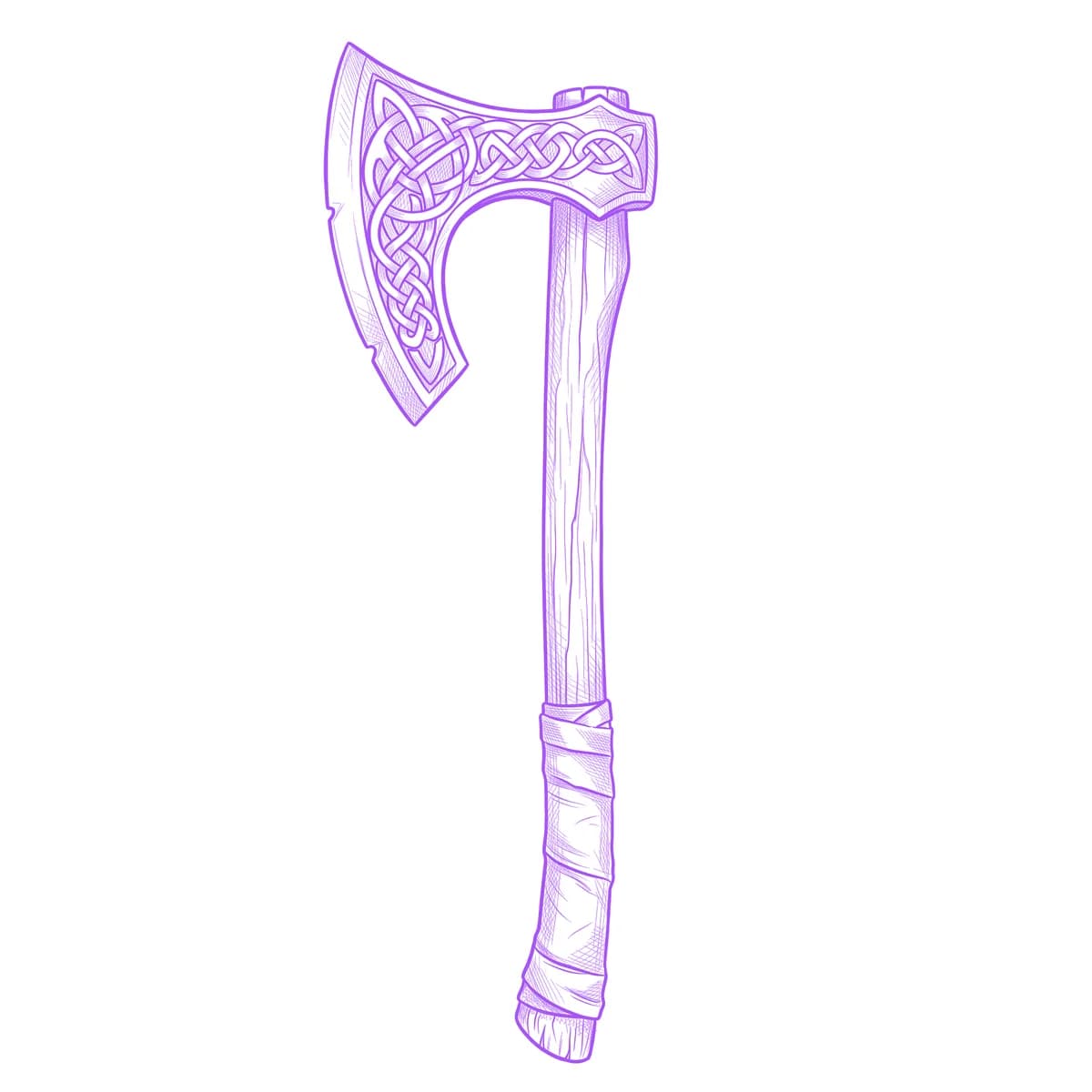 Battle Axe Tattoo Stencil