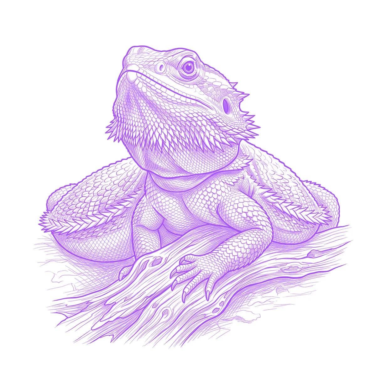 Bearded Dragon Tattoo Stencil