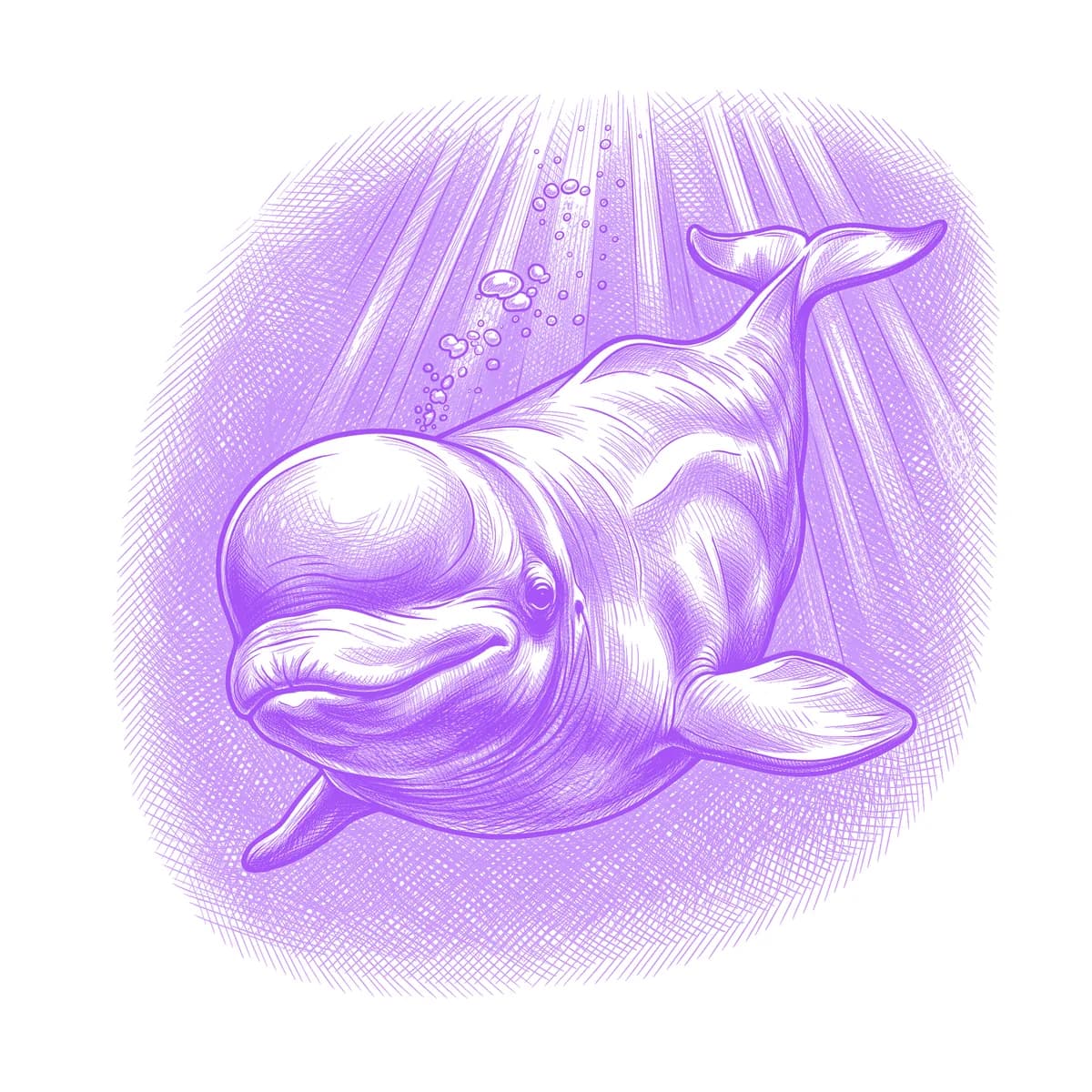 Beluga Whale Tattoo Stencil