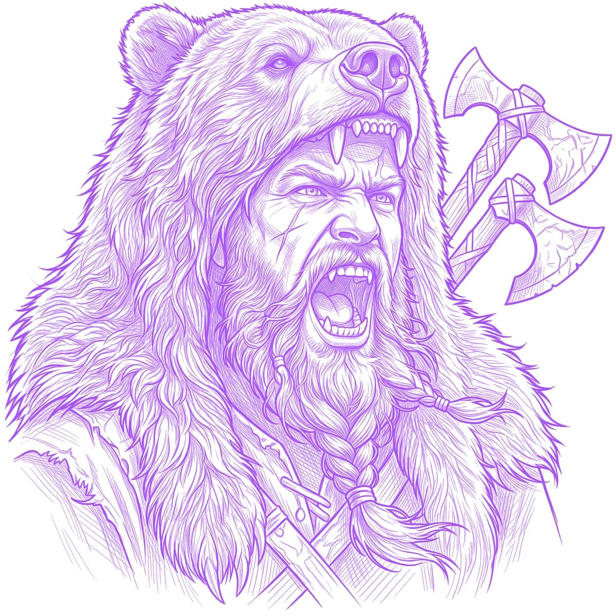 Berserker Tattoo Stencil
