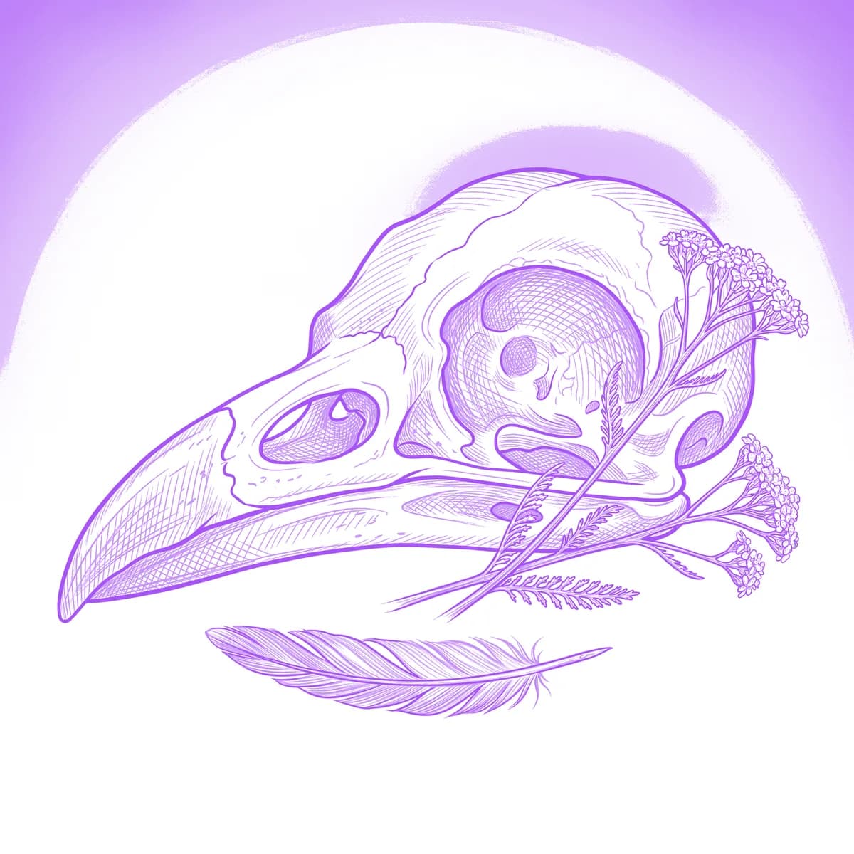 Bird Skull Tattoo Stencil