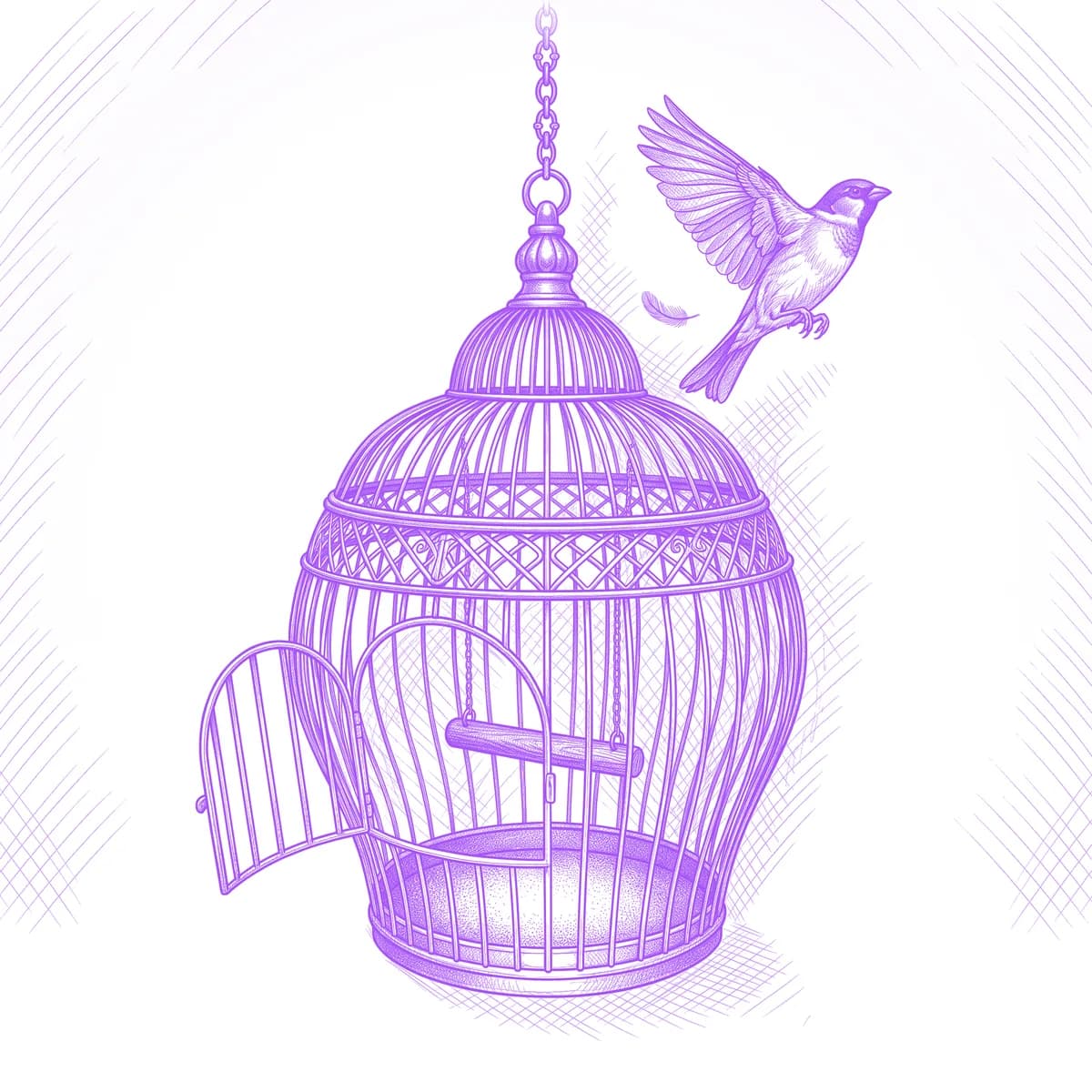 Birdcage Tattoo Stencil