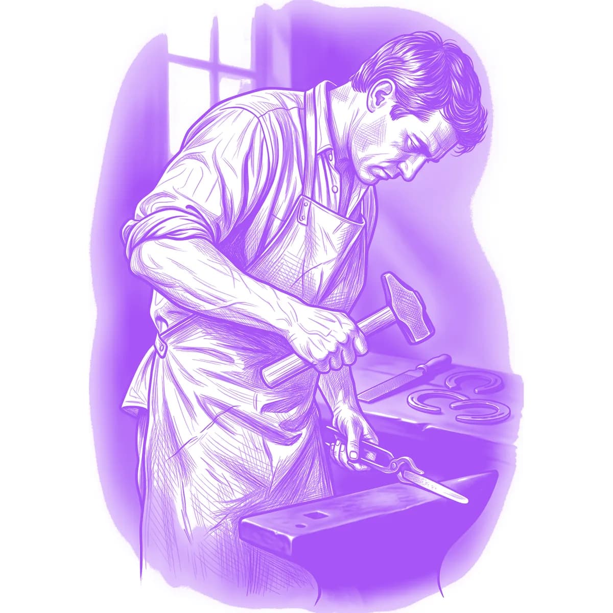 Blacksmith Tattoo Stencil