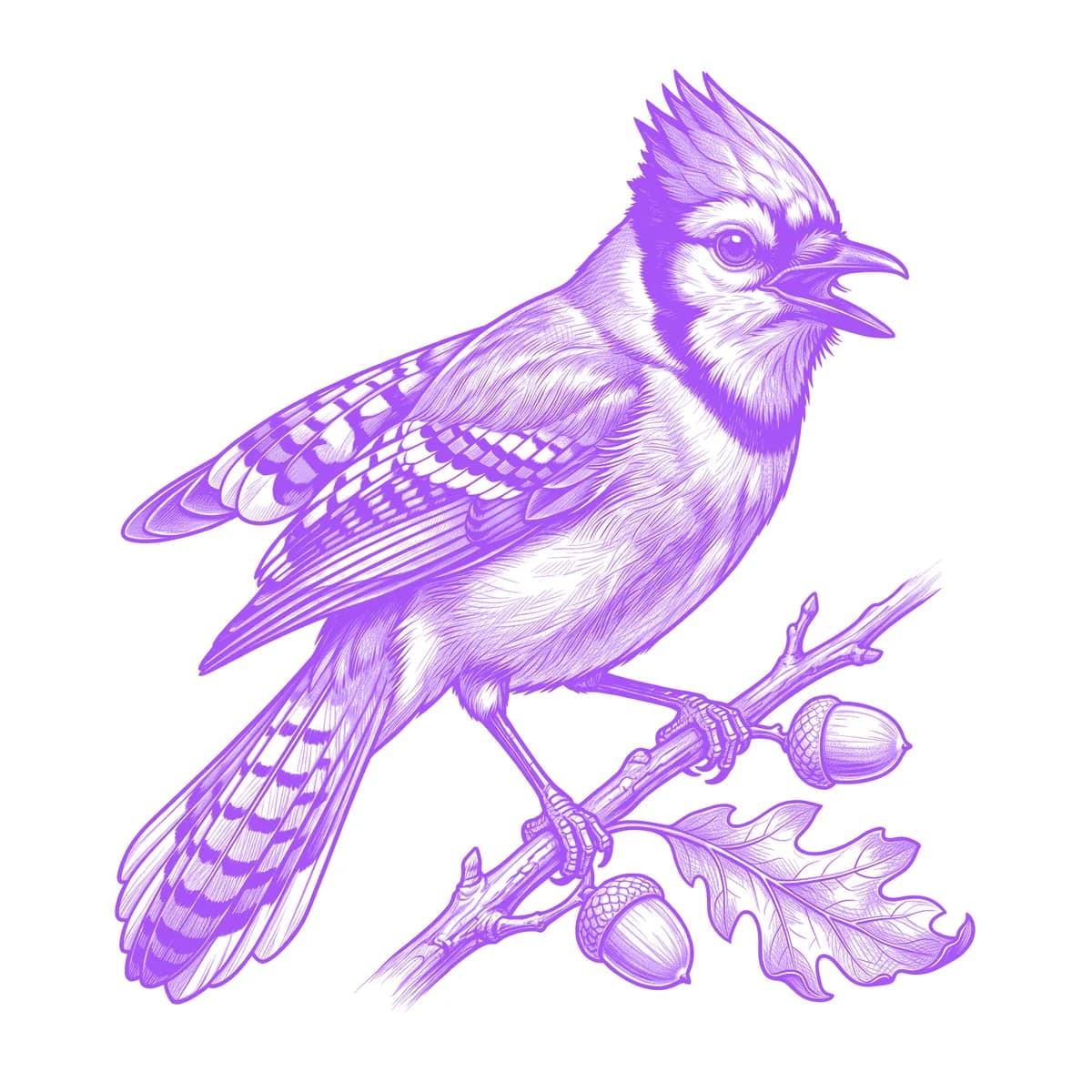 Blue Jay Tattoo Stencil