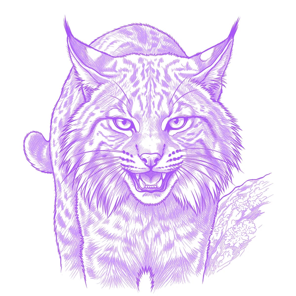 Bobcat Tattoo Stencil