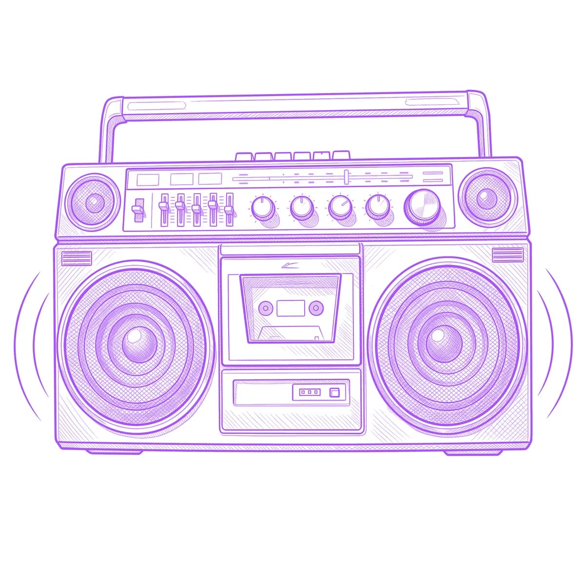 Boombox Tattoo Stencil