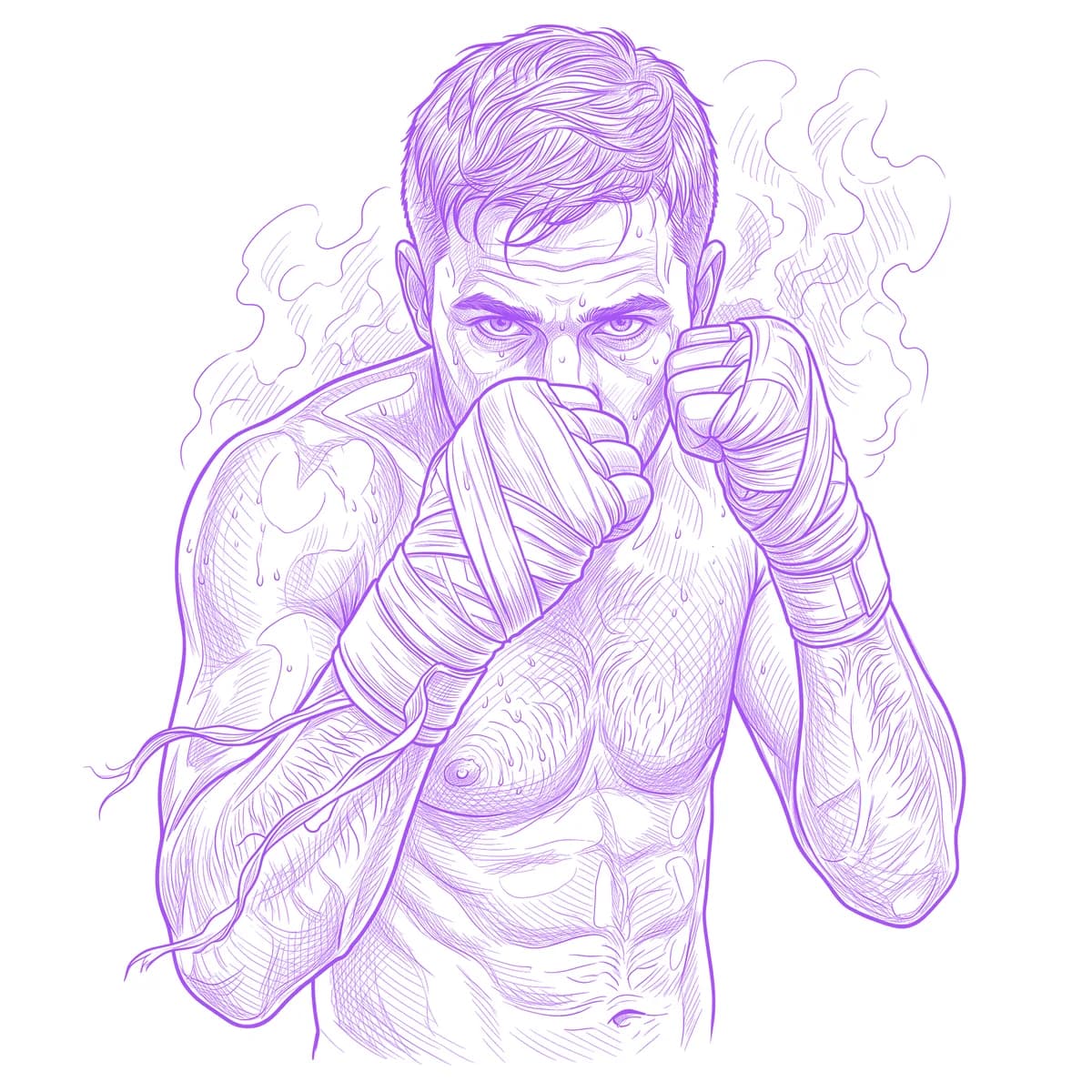 Boxer Tattoo Stencil