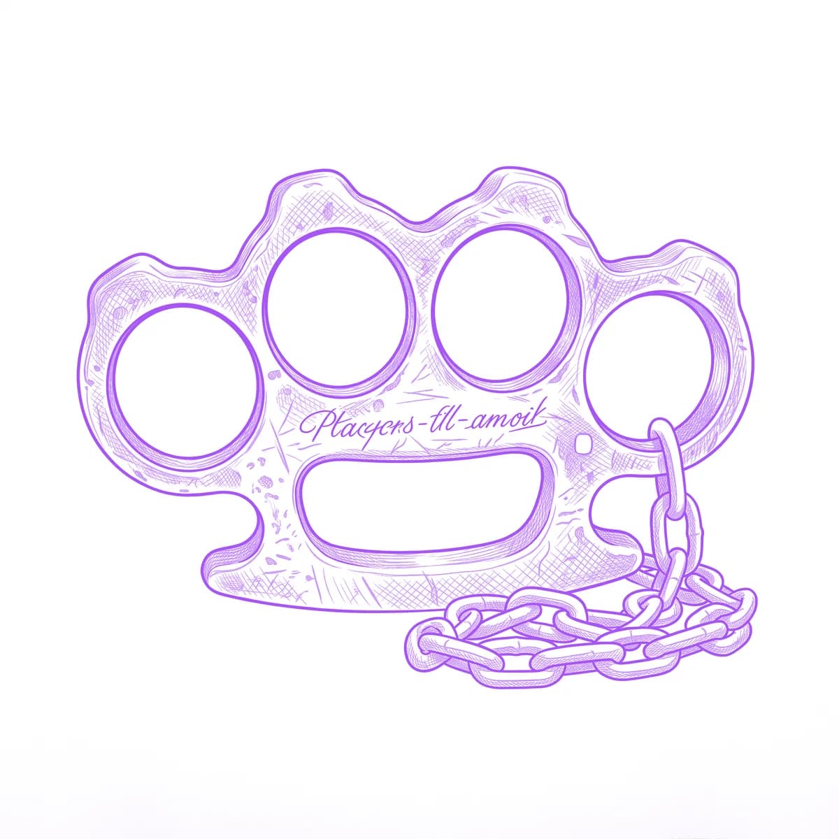 Brass Knuckles Tattoo Stencil