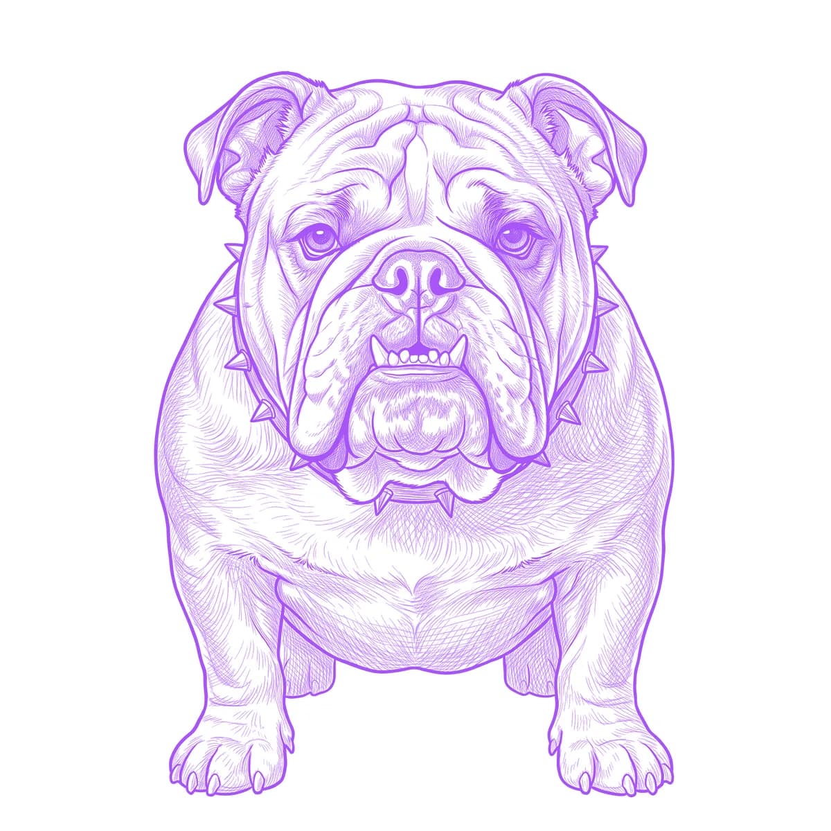 Bulldog Tattoo Stencil