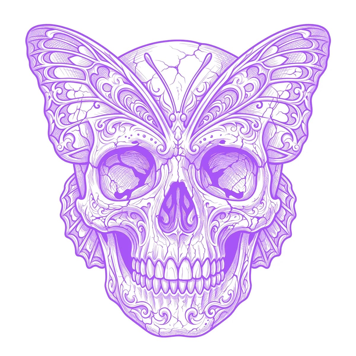 Calavera de Mariposa Plantilla