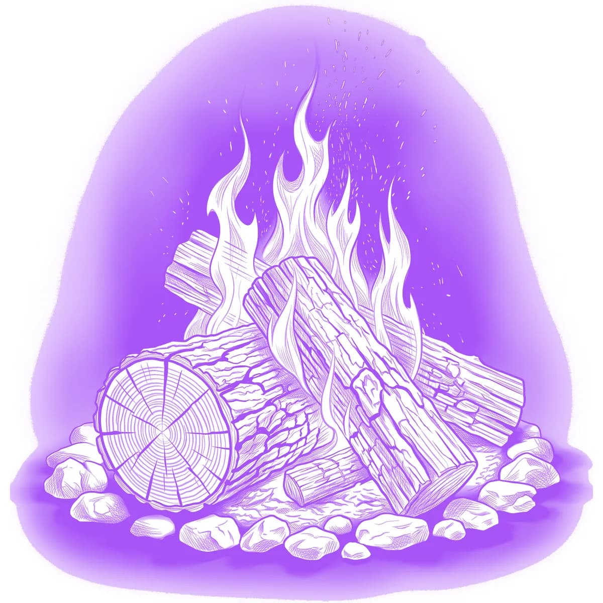 Campfire Tattoo Stencil