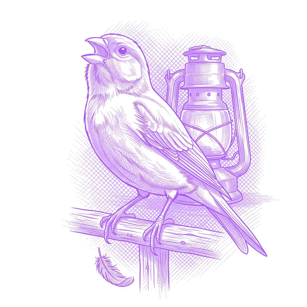 Canary Tattoo Stencil