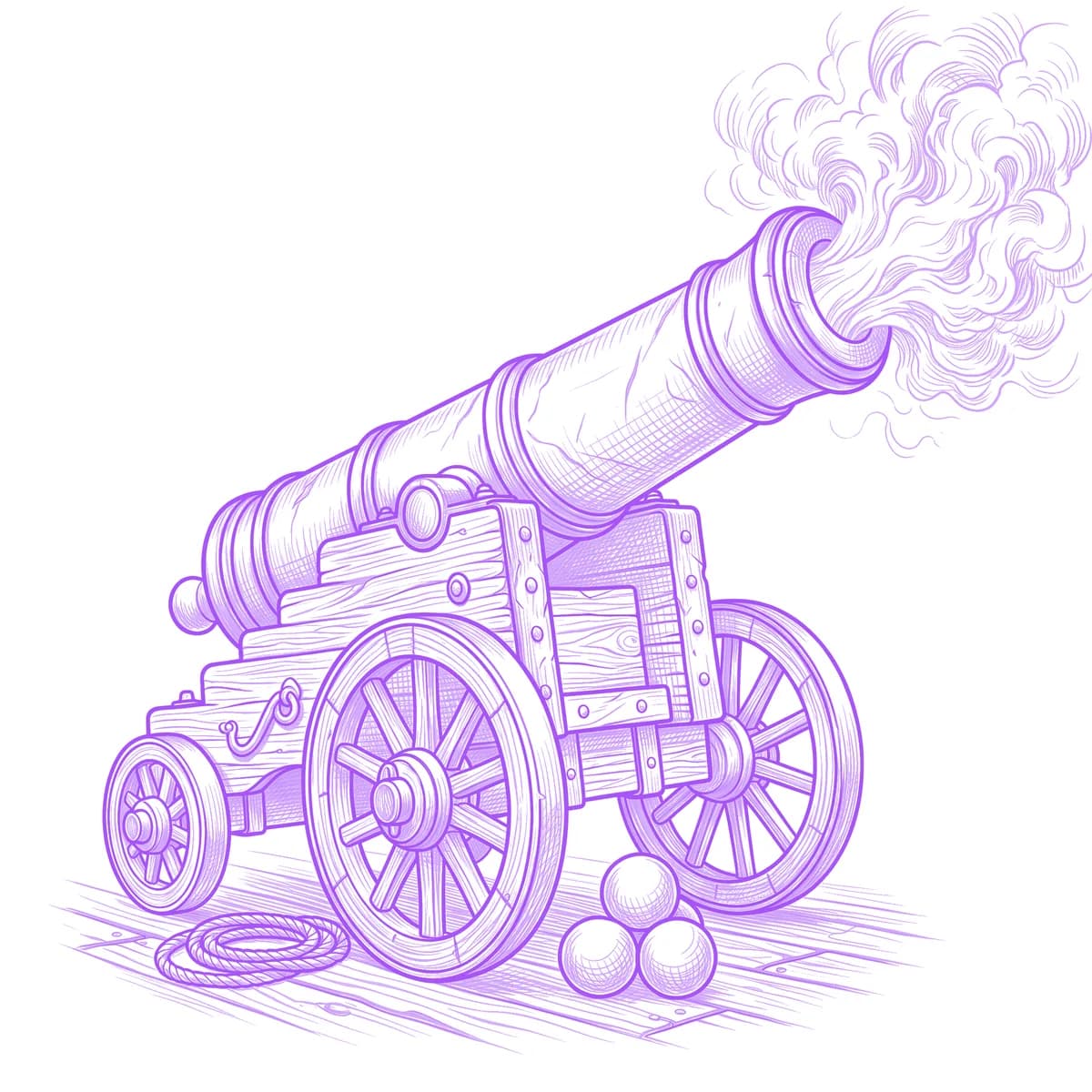 Cannon Tattoo Stencil