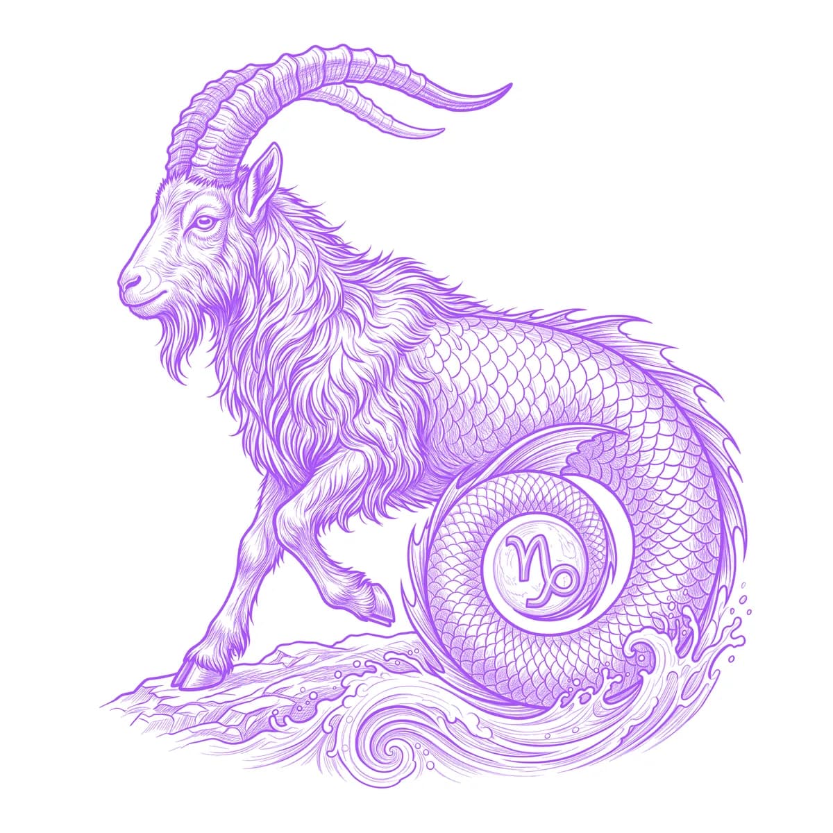Capricorn Tattoo Stencil