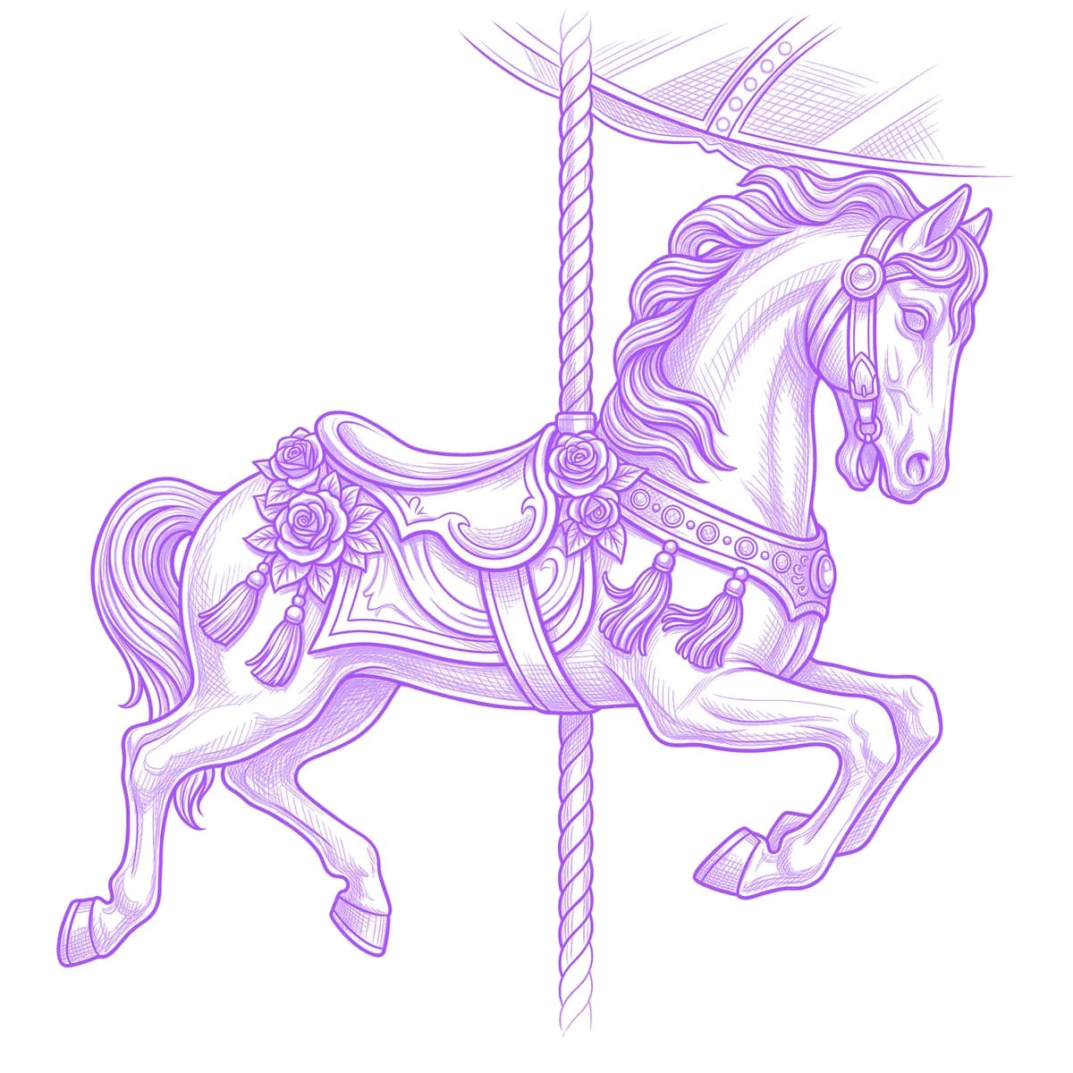Carousel Horse Tattoo Stencil