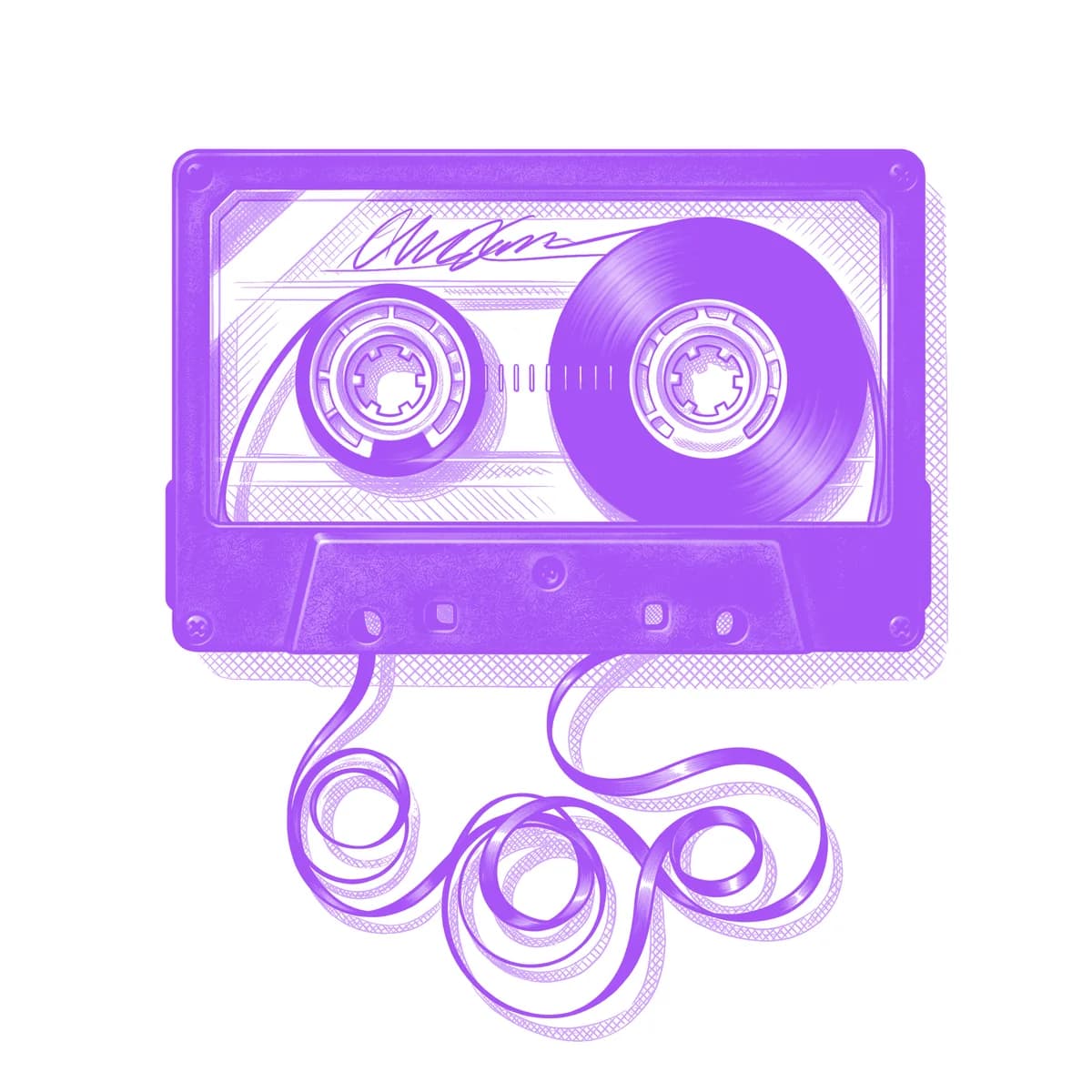 Cassette Tape Tattoo Stencil