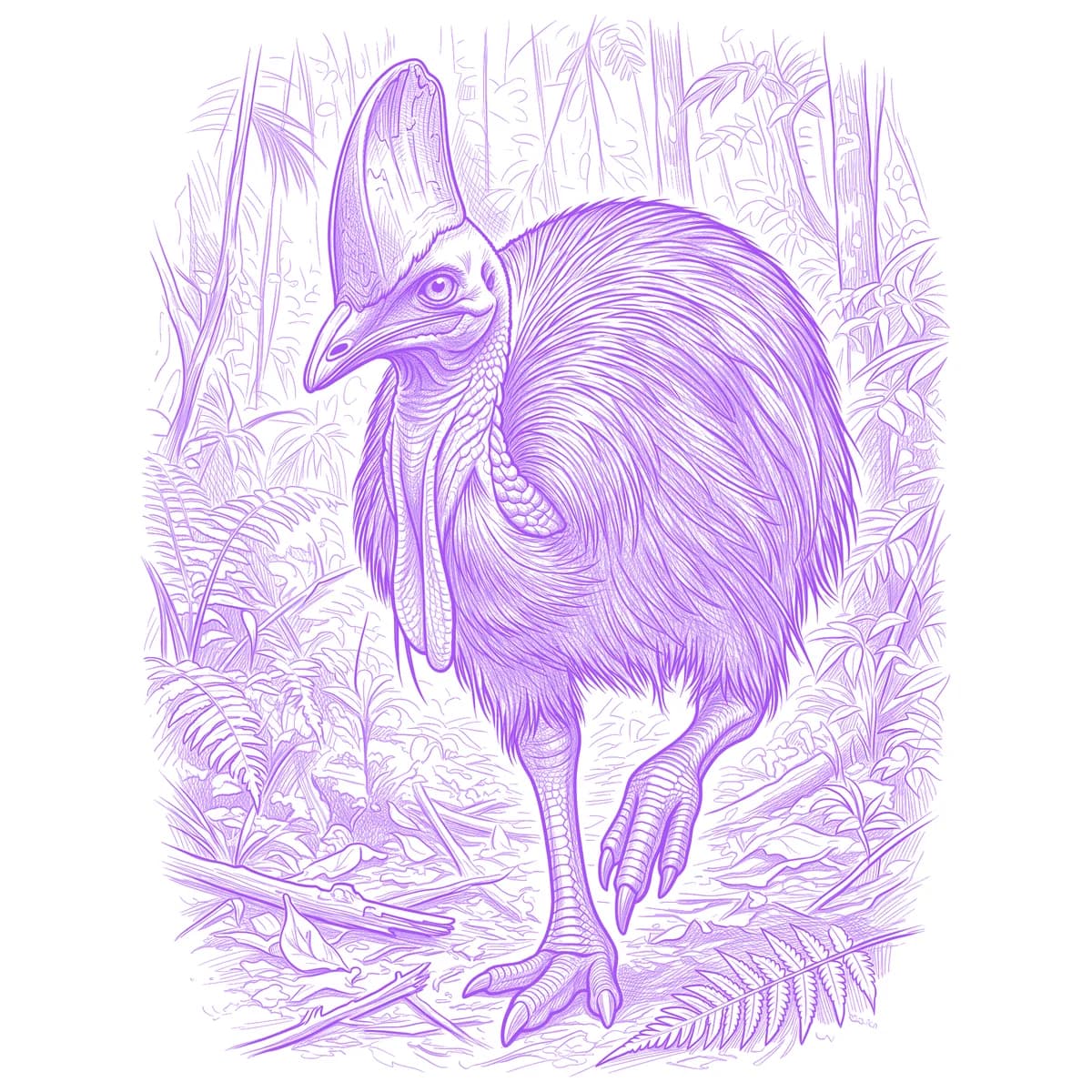 Cassowary Tattoo Stencil