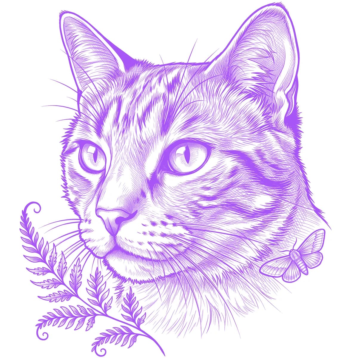 Cat Tattoo Stencil