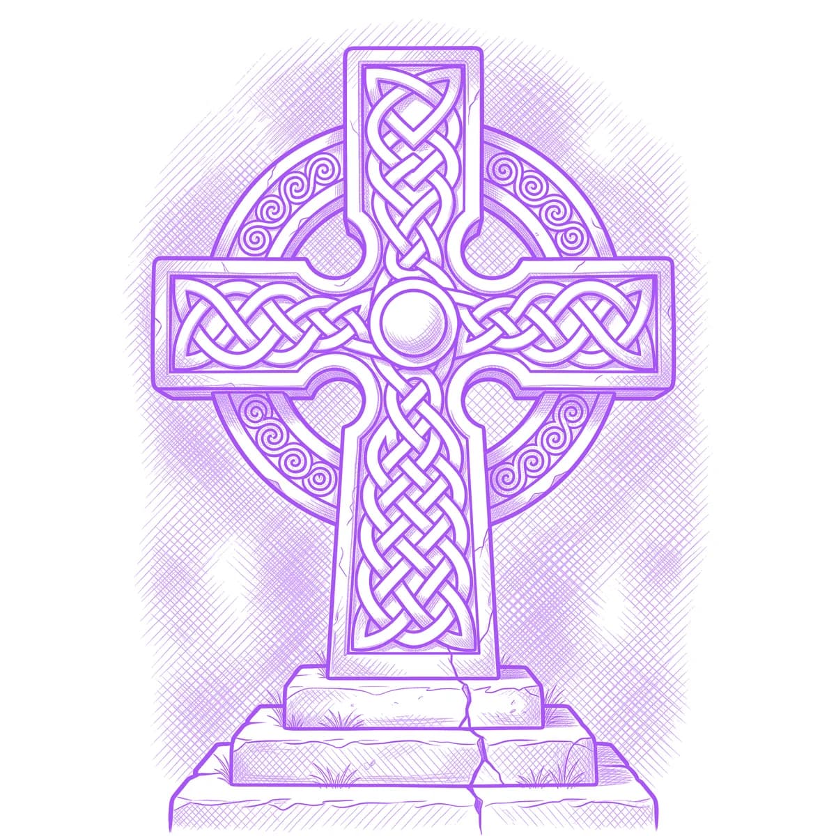 Celtic Cross Tattoo Stencil