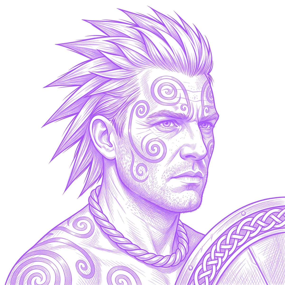Celtic Warrior Tattoo Stencil
