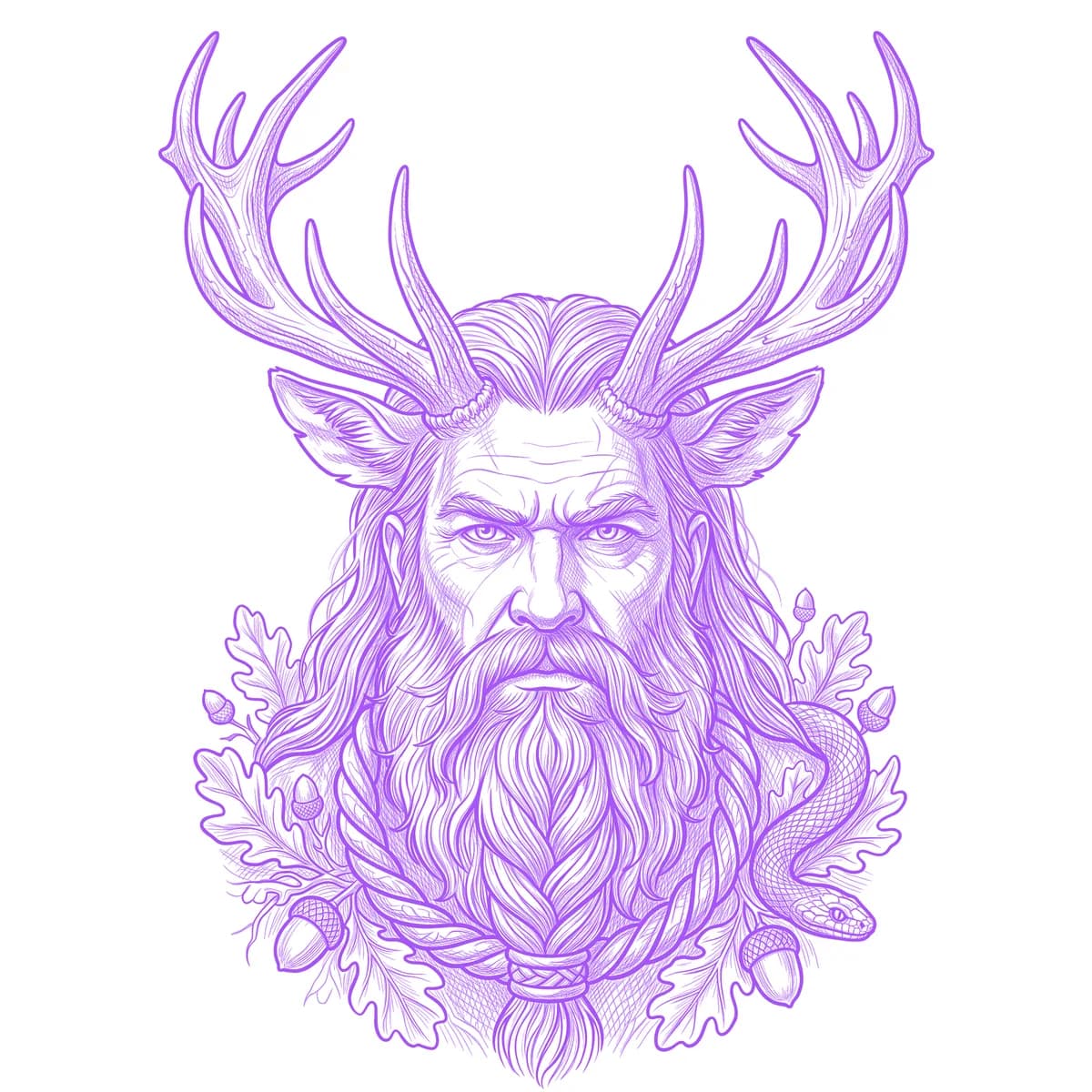 Cernunnos Tattoo Stencil