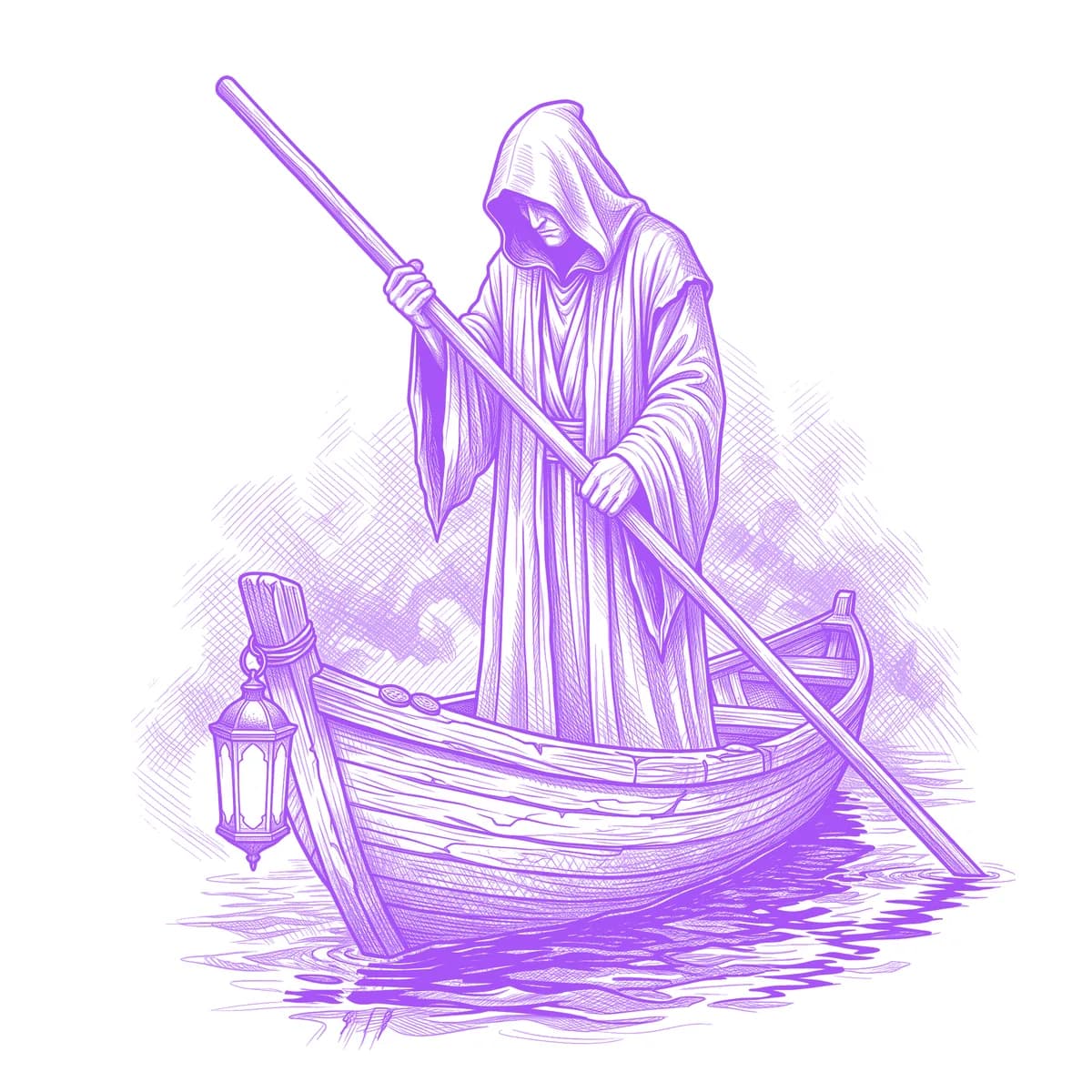 Charon Tattoo Stencil