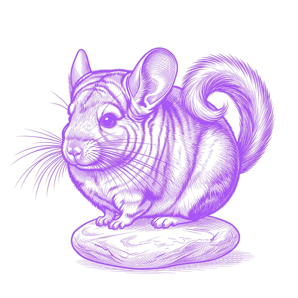 Chinchilla Tattoo Stencil