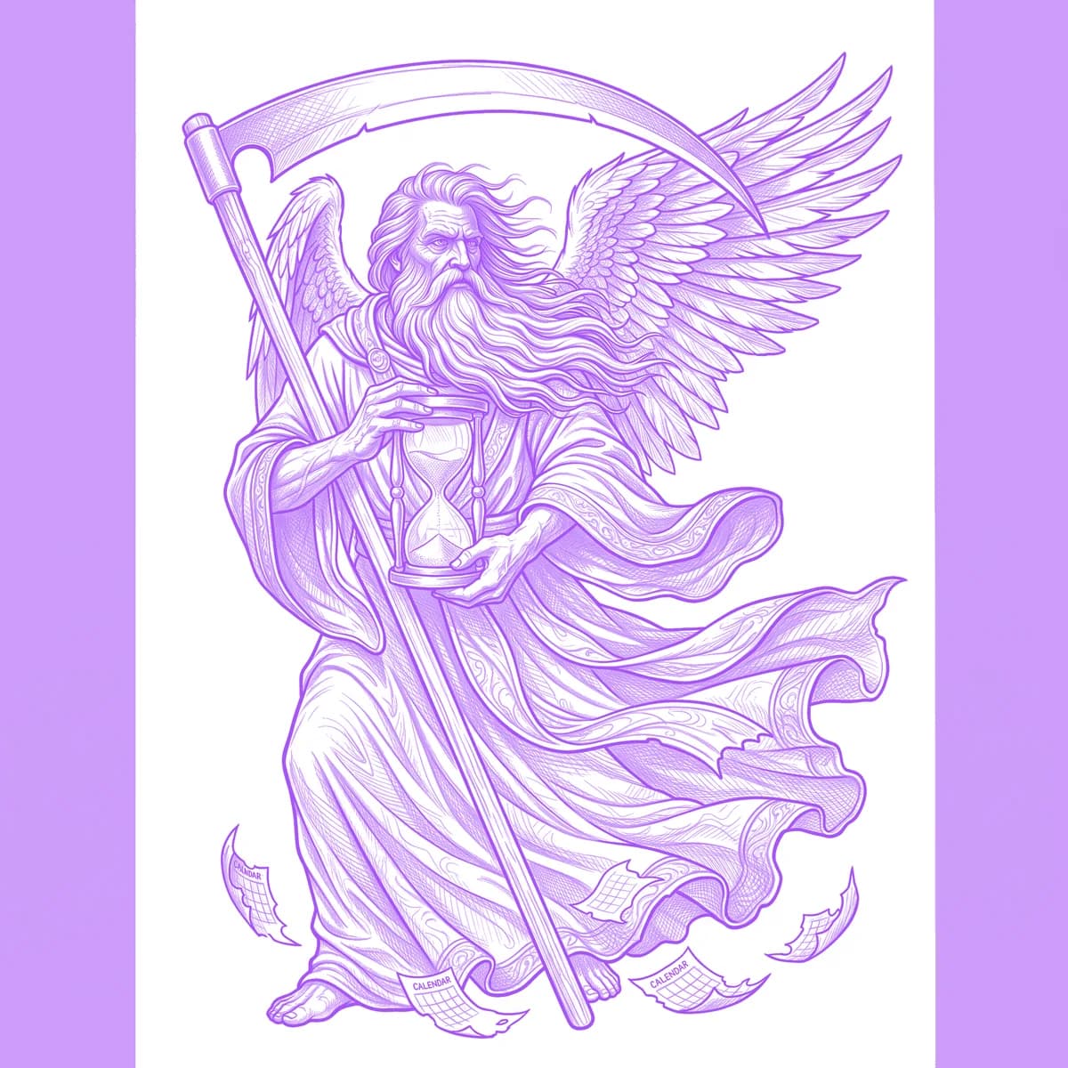Chronos Tattoo Stencil