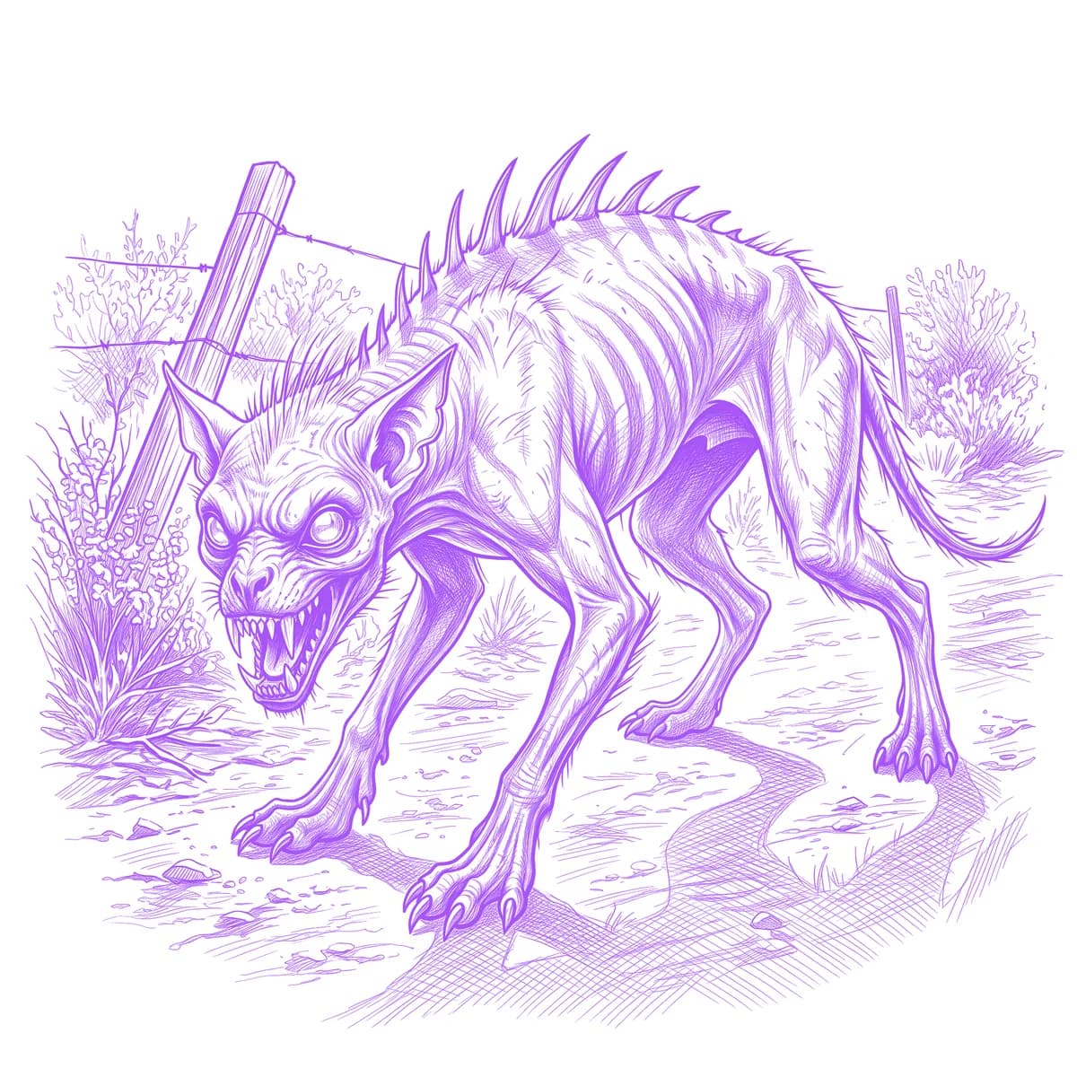 Chupacabra Tattoo Stencil
