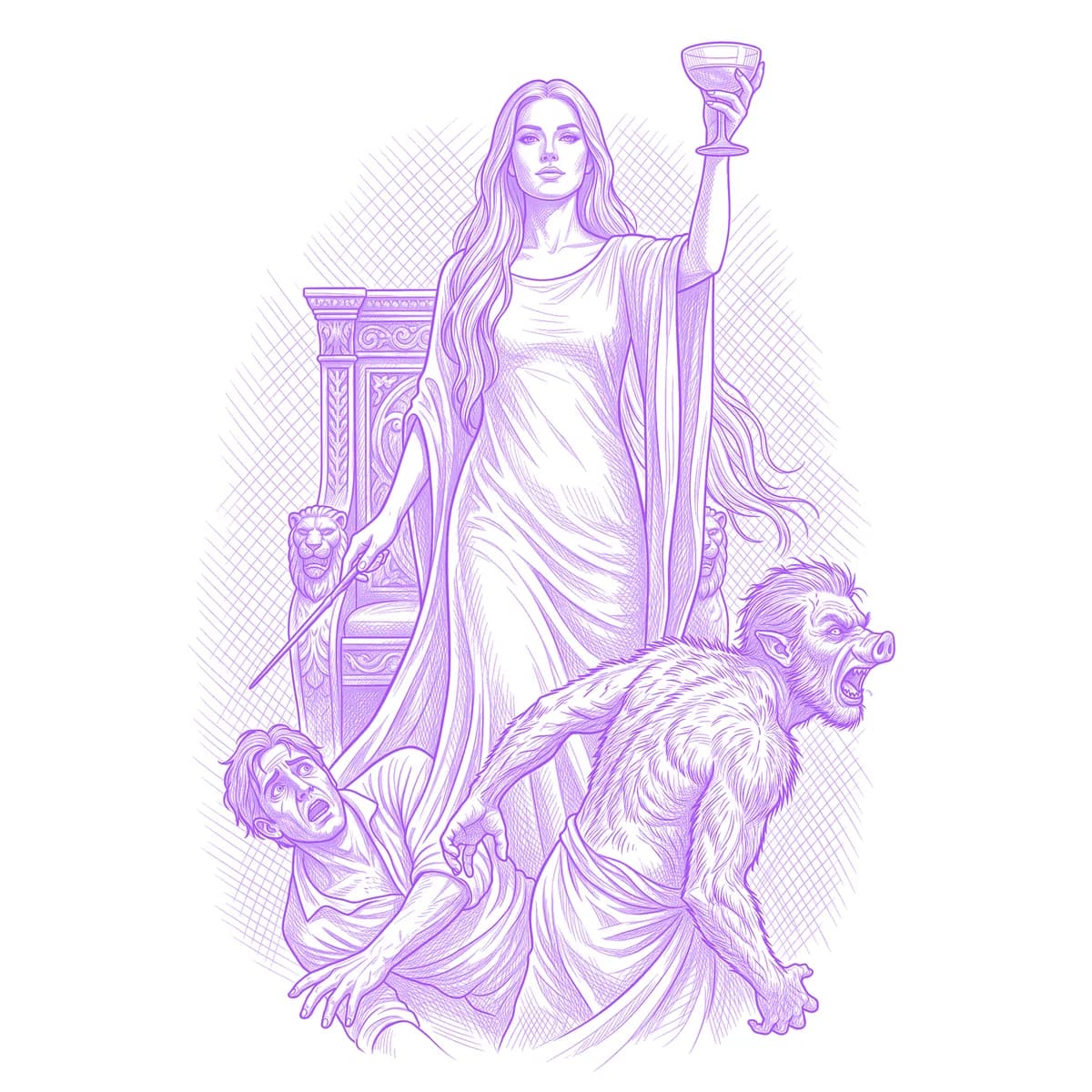 Circe Tattoo Stencil