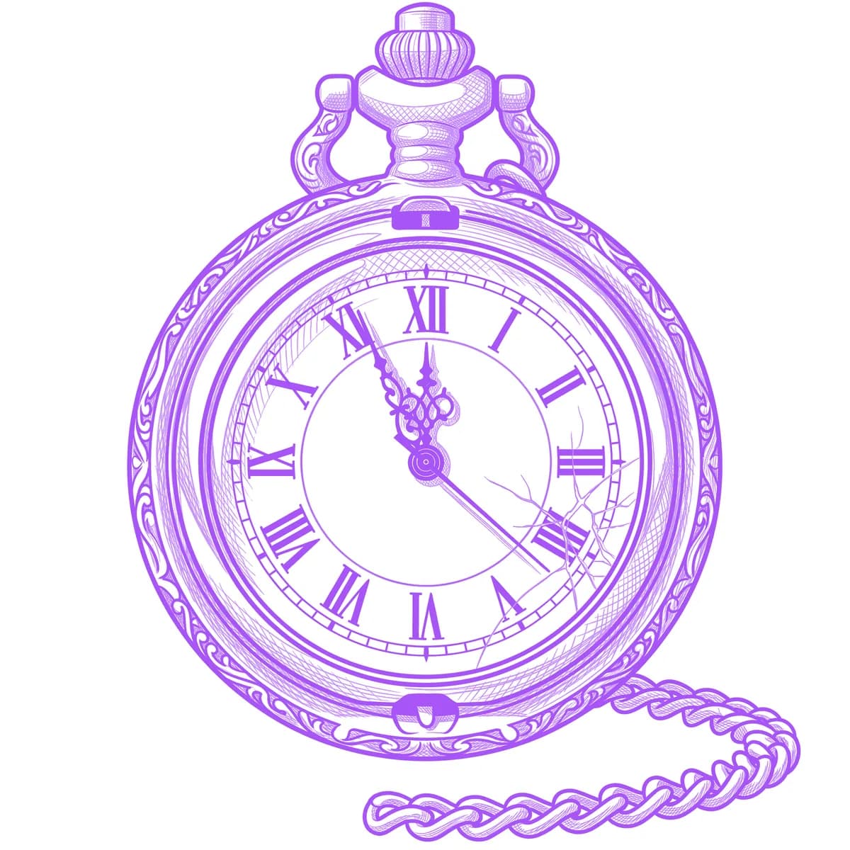 Clock Tattoo Stencil