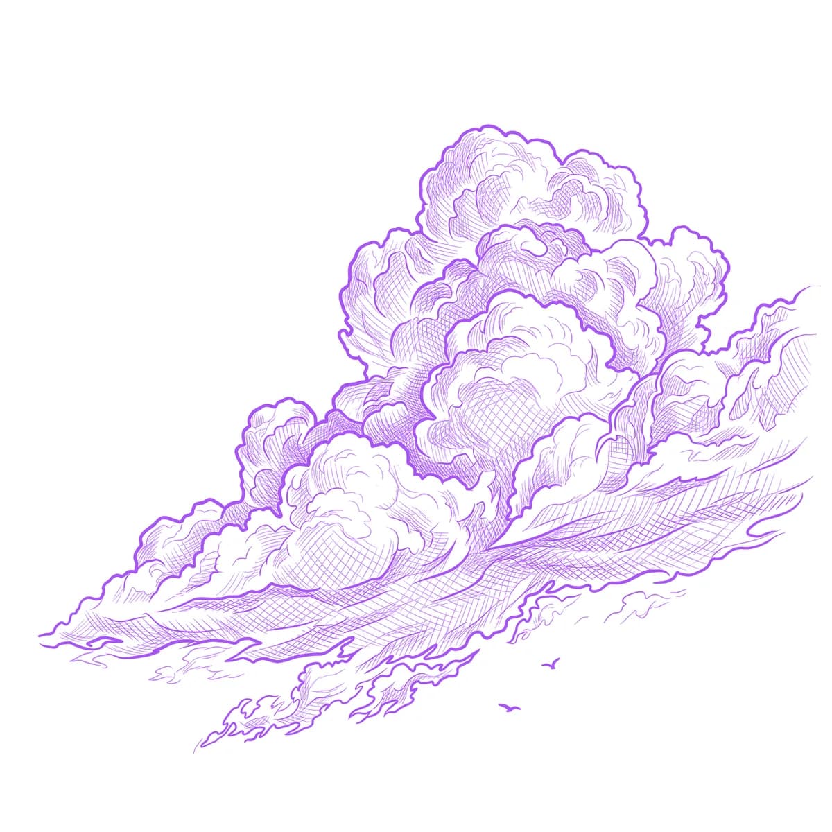 Clouds Tattoo Stencil
