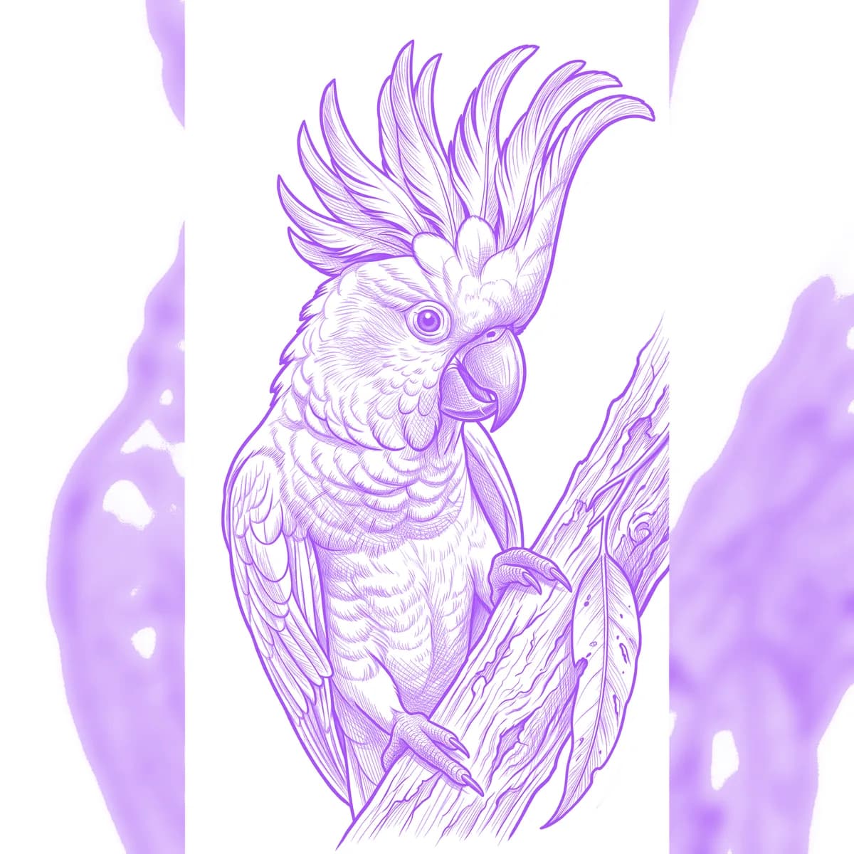 Cockatoo Tattoo Stencil