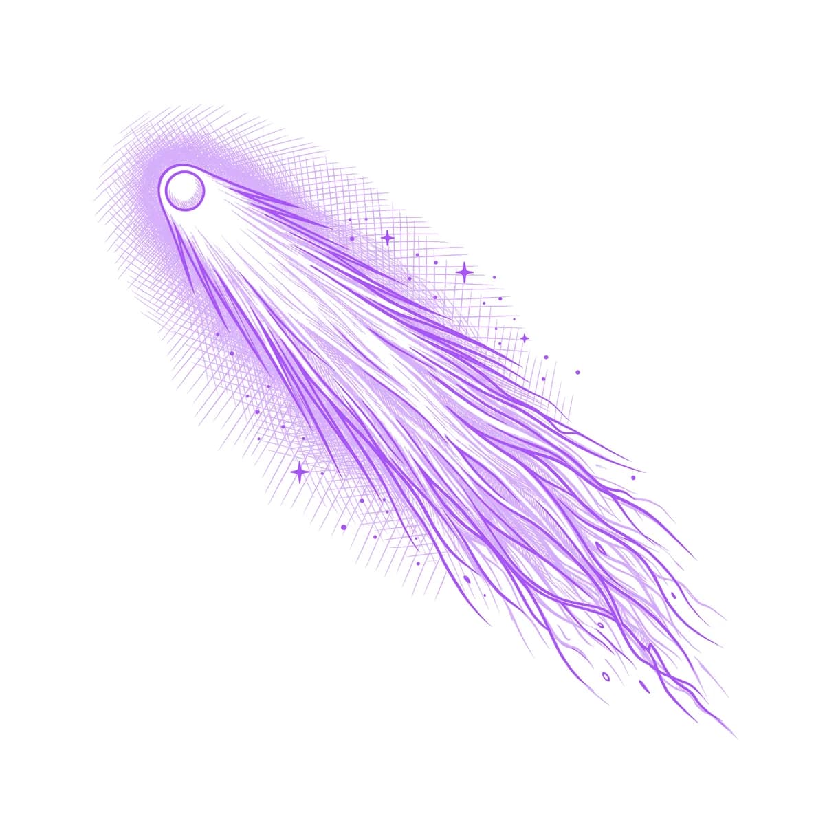 Comet Tattoo Stencil