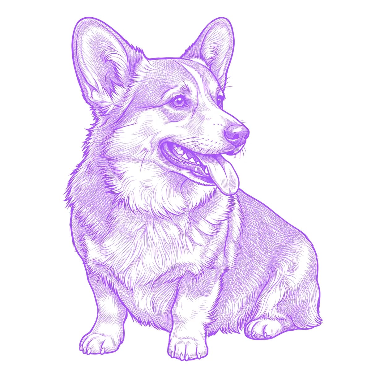 Corgi Tattoo Stencil